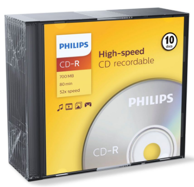 Pack 10x CD-R 80min 700MB 52x - PHILIPS