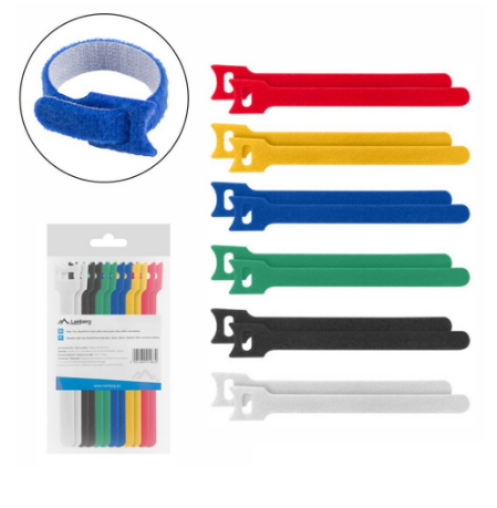 Conjunto 12 Fitas Velcro Multicores p/ Organização - LANBERG