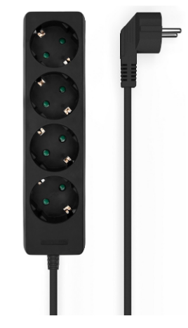 Extensão Quadrupla Preto (1,4 mts) - AISENS