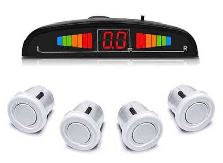 Kit 4 Sensores Estacionamento de Automóvel c/ Display (Branco) - M-TECH