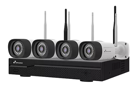 Pack Vigilância IP Wi-Fi (Gravador NVR 10 Canais + 4 Câmaras 3Mpx IR IP66) - NIVIAN
