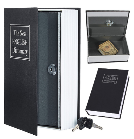 Cofre Metálico em Forma de Livro (16 x 24 x 5,5 cm)