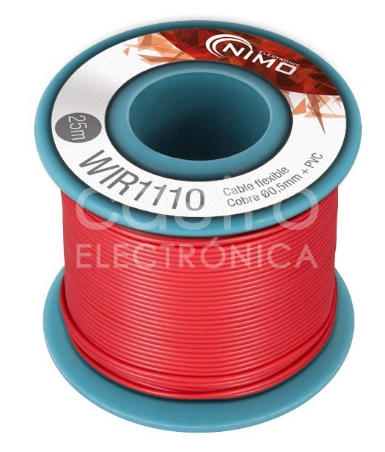 Bobine Fio Flexivel Cobre 0,5mm (Vermelho) p/ Montagens - 25 mts