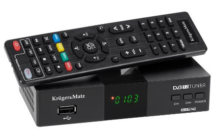 Receptor TDT Full HD DVB-T/T2 H.265 HEVC Display/Botões Frontais - KRUGER MATZ