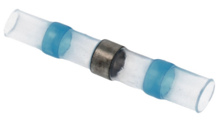 União Tubo Termo Retráctil c/ Estanho Ø4,5mm (Transparente/Azul)