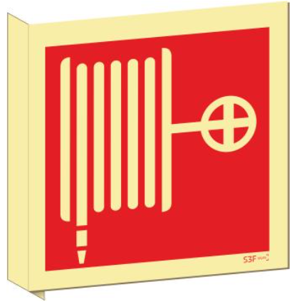 Sinais Panorâmicos - Fotoluminescente 2F. fiz. (90º com a Parede) 150x150mm