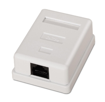 Caixa p/ Tomada RJ45 c/ 1 Conector UTP Cat6 (Branco) - AISENS