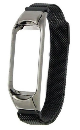 Pulseira Magnética Milanesa de Aço (Preto) - SAMI