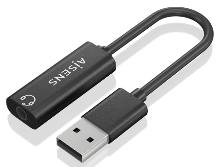 Placa de Som USB-A Jack 3.5 (Preto) - AISENS