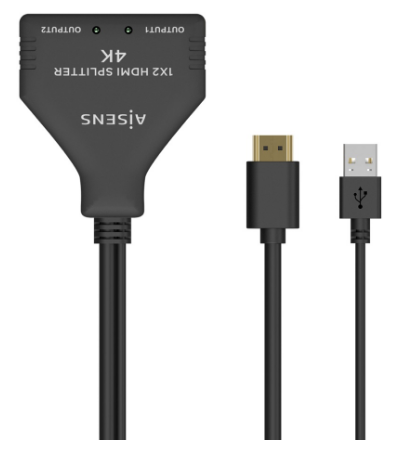 Duplicador Splitter HDMI 4K 30Hz c/ Cabo Alimentação USB (30cm) - AISENS