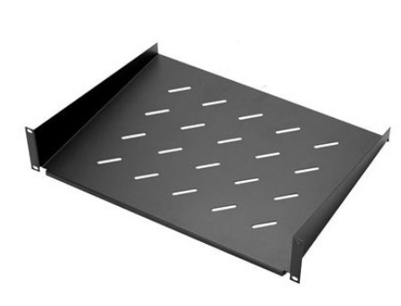 Prateleira Fixa Frontal 19" 1U 300mm p/ Armários Bastidores (Preto) - CROMAD