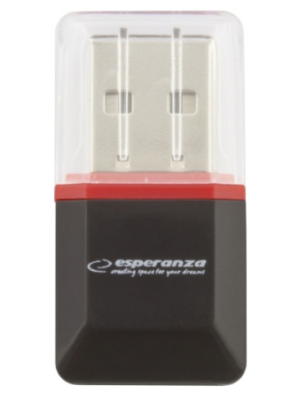 Leitor de Cartões MicroSD USB 2.0 (Preto) - ESPERANZA