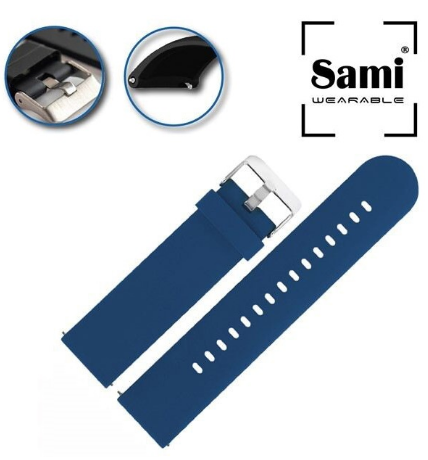 Bracelete Silicone 22mm p/ Smartwatch (Azul) - SAMI