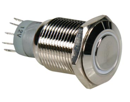 Pulsador Metálico SPDT 1NO 1NC - Luz Branca