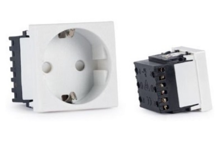 Tomada Shuko 250VAC 16A p/ 1 Painel Ligação - FONESTAR