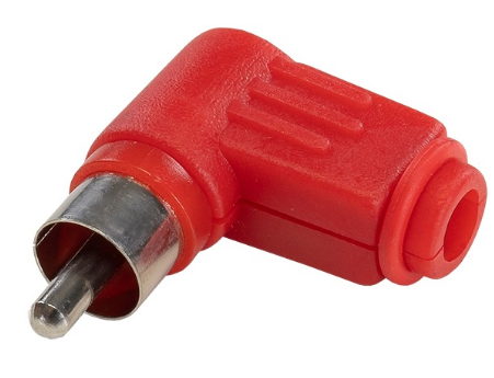 Ficha RCA Macho Curva Vermelha