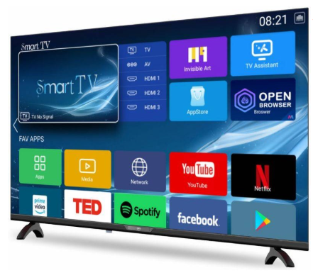 TV LED 32" Frameless HD SMART TV ANDROID 13 (1/8GB) c/ Sintonizador TDT e Cabo - eSmart