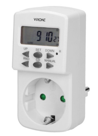 Temporizador Diário/Semanal 1800W 8A c/ Display - VIRONE