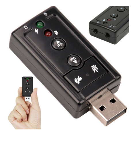 Placa de Som Externa 7.1 USB (Preto)