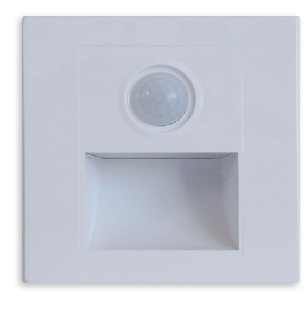 Projector Encastrar Parede LED 1,5W Branco Q. 3000K IP20 100Lm c/ Sensor Movimento