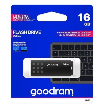 Pen Drive USB 3.0 16GB UME3 (Preto) - GOODRAM