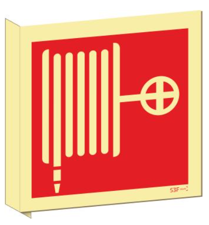 Sinais Panorâmicos - Fotoluminescente 2F. fiz. (90º com a Parede) 200x200mm